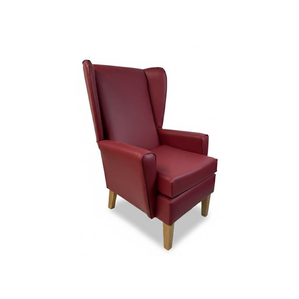Paragon High Back Chair In Panaz Zest Cherry
